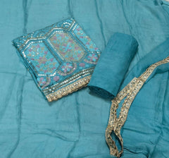 Classy Pure Organza with Heavy Sequins & Zari Thread Work - Yanchi