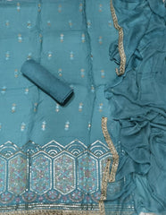 Classy Pure Organza with Heavy Sequins & Zari Thread Work - Yanchi