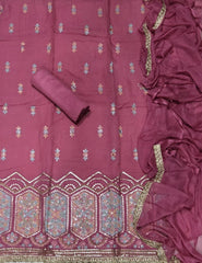 Classy Pure Organza with Heavy Sequins & Zari Thread Work - Yanchi