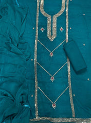 Classy Shimmer Suit Set with Sequins & Zari Thread Work - Yanchi