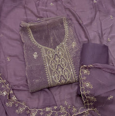 Classy Shimmer Suit Set with Stone & Zari Work - Yanchi