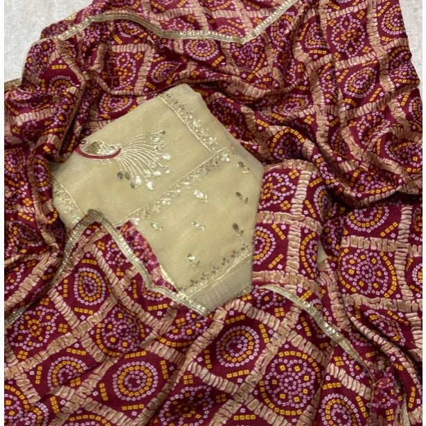 Classy Shimmer Suit Set with Zari Work - Yanchi