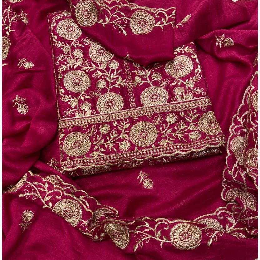 Classy Shimmer Suit Set with Zari Work - Yanchi