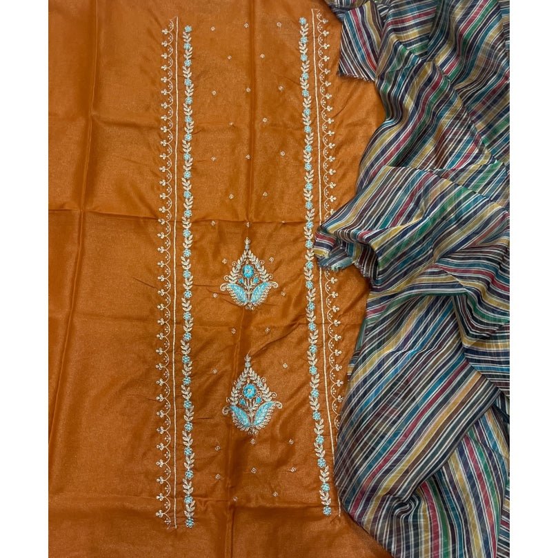 Classy Shimmer Suit Set with Zari Work - Yanchi