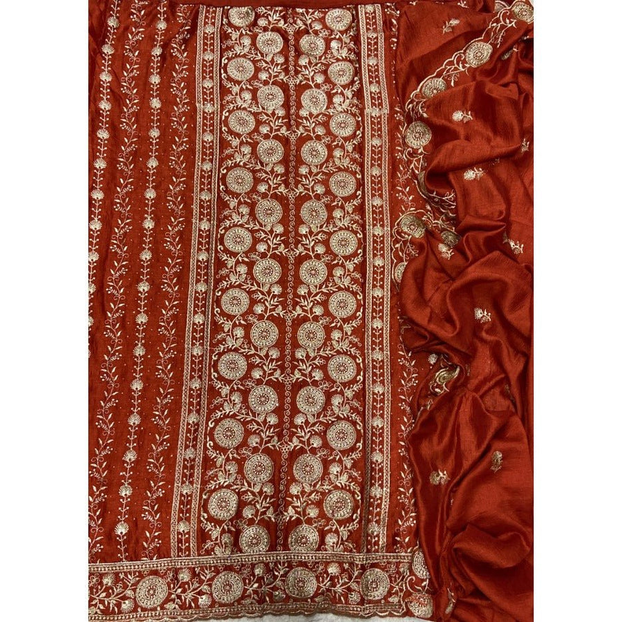 Classy Shimmer Suit Set with Zari Work - Yanchi