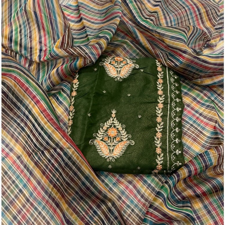 Classy Shimmer Suit Set with Zari Work - Yanchi