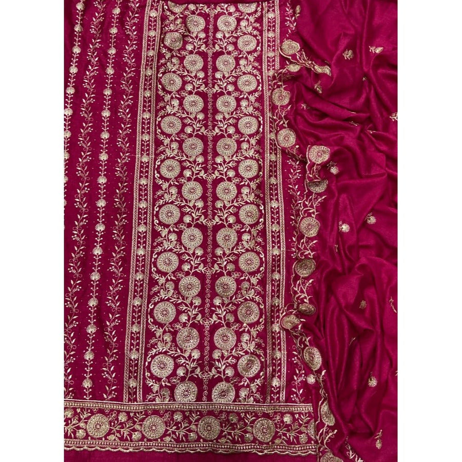 Classy Shimmer Suit Set with Zari Work - Yanchi
