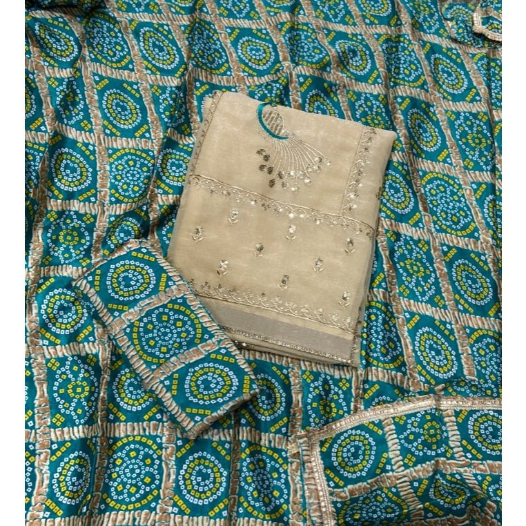 Classy Shimmer Suit Set with Zari Work - Yanchi