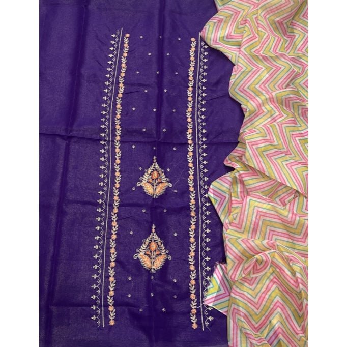 Classy Shimmer Suit Set with Zari Work - Yanchi
