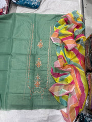 Classy Shimmer Suit Set with Zari Work - Yanchi