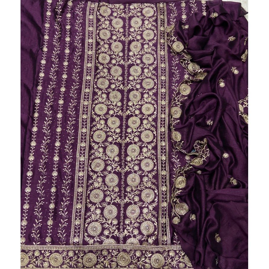Classy Shimmer Suit Set with Zari Work - Yanchi