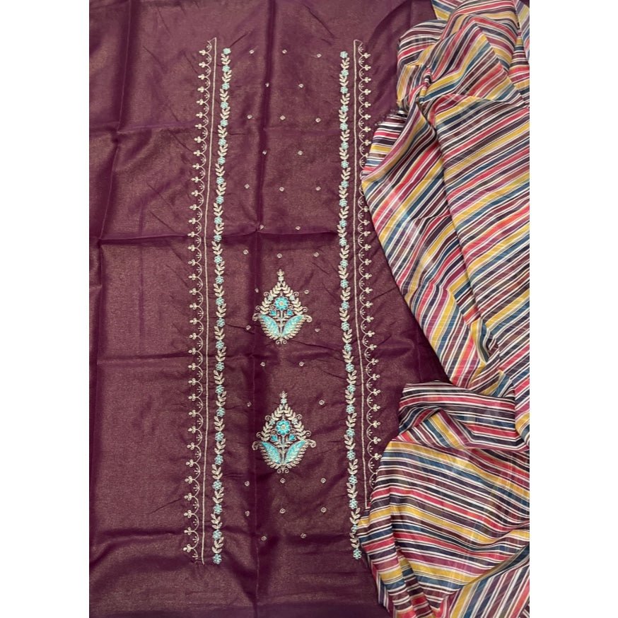 Classy Shimmer Suit Set with Zari Work - Yanchi