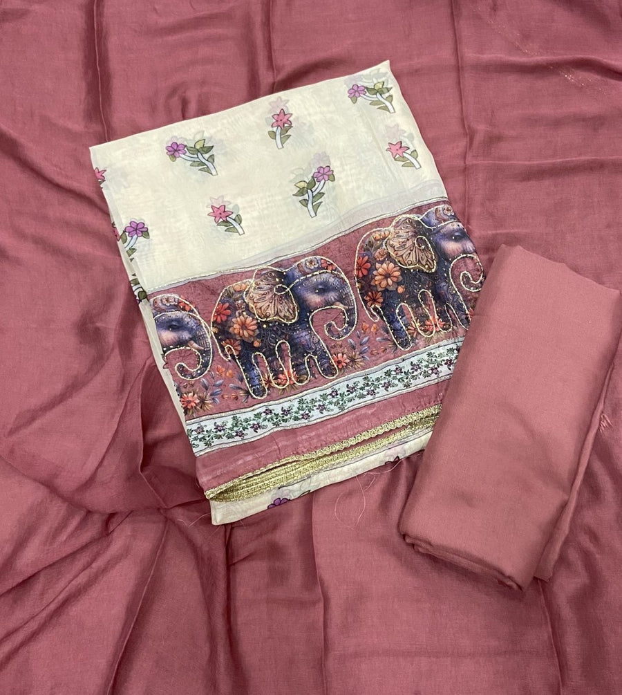 Classy Soft Organza Aari & Sarvosk Work Suit set - Yanchi