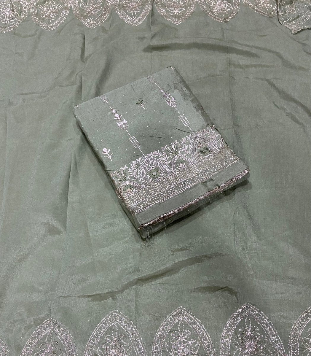 Classy Vichitra Suit Set with Zari Work - Yanchi