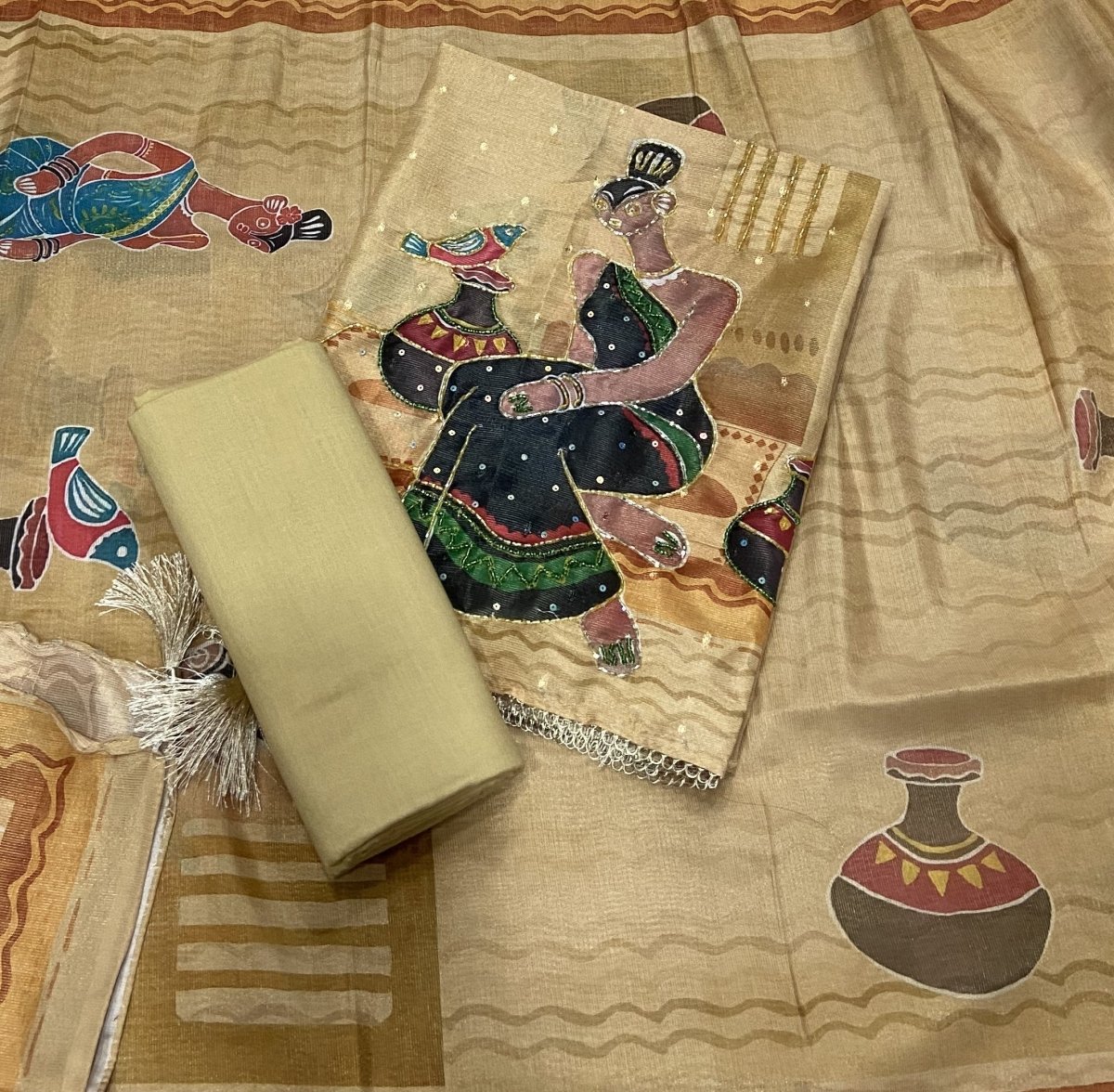 Classy Viscose Banarsi Silk Suit Set with Swarovski Work - Yanchi