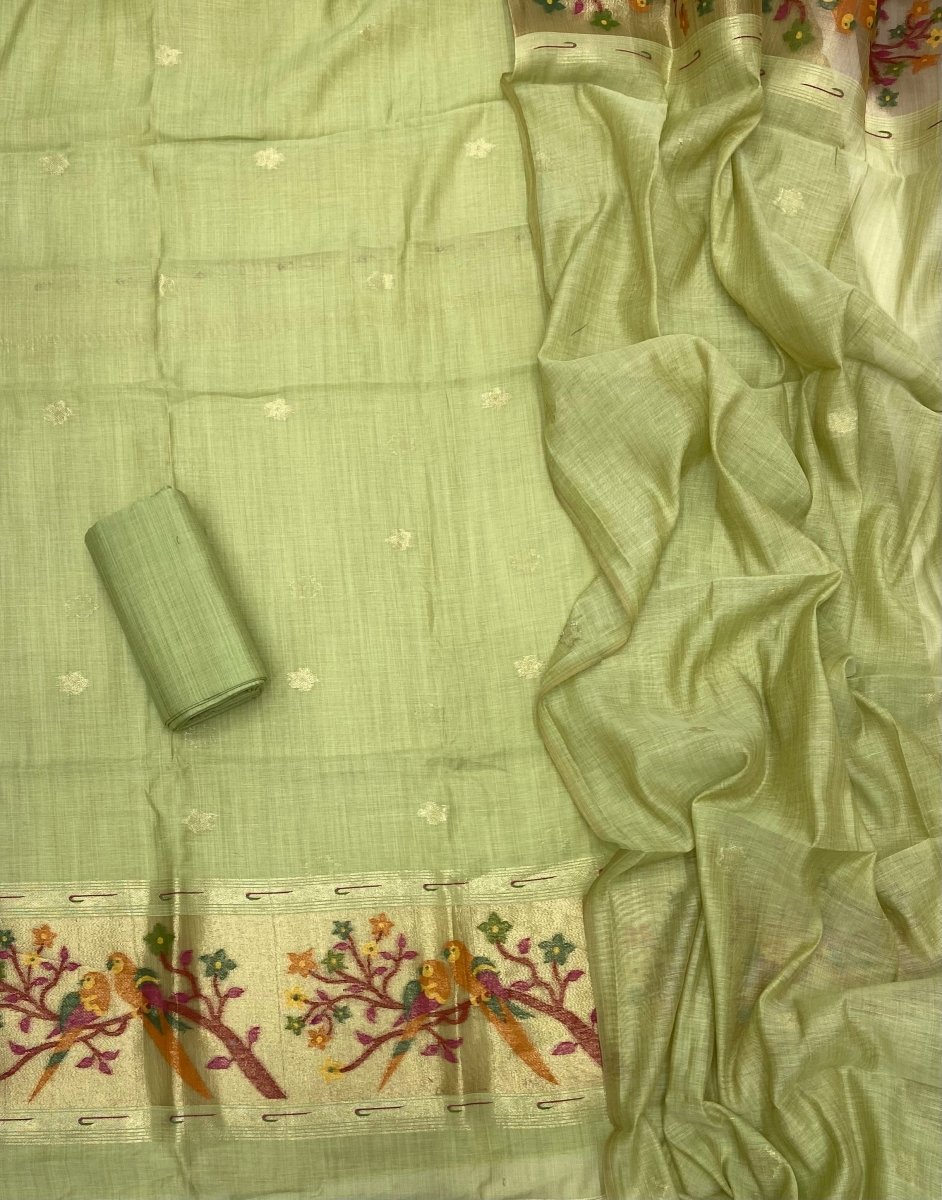 Classy Weaves Muga Cotton Silk Suit Set - Yanchi