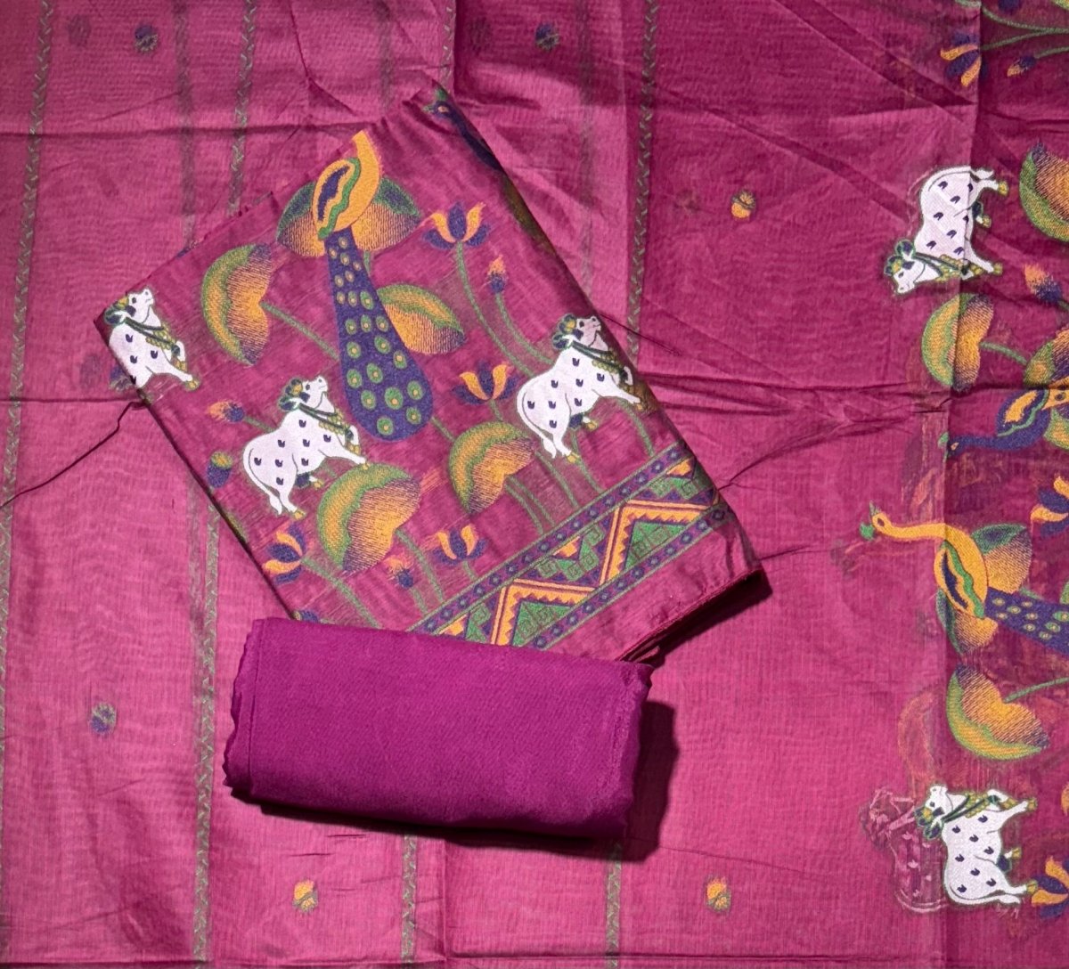 Classy Weaves Muga Cotton Silk Suit Set - Yanchi
