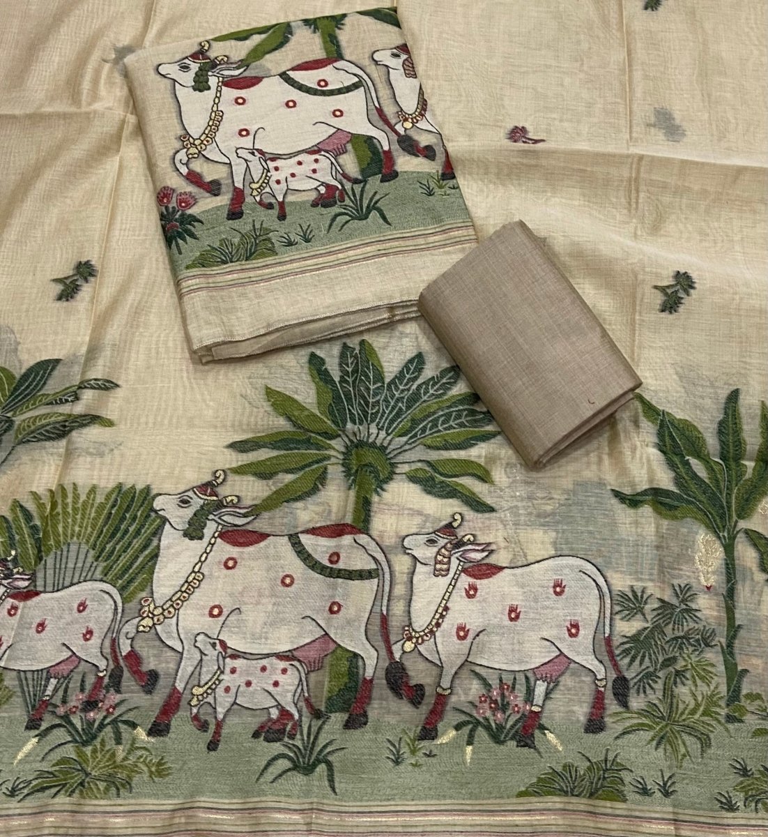 Classy Weaves Muga Cotton Silk Suit Set (1352) - Yanchi