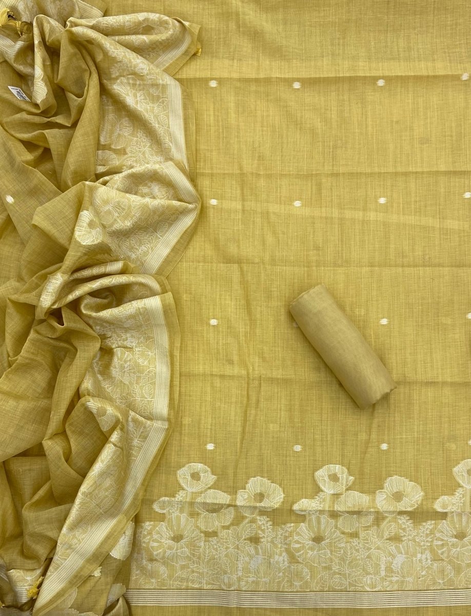 Classy Weaves Muga Cotton Silk Suit Set - Yanchi