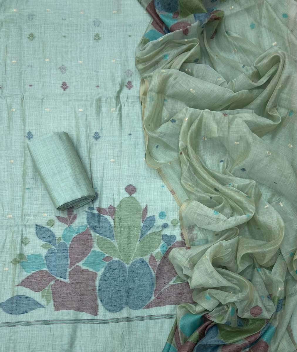 Classy Weaves Muga Cotton Silk Suit Set - Yanchi
