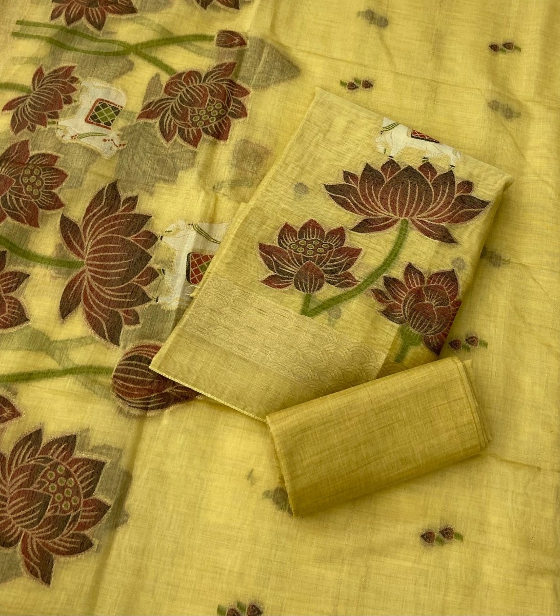Classy Weaves Muga Cotton Silk Suit Set - Yanchi