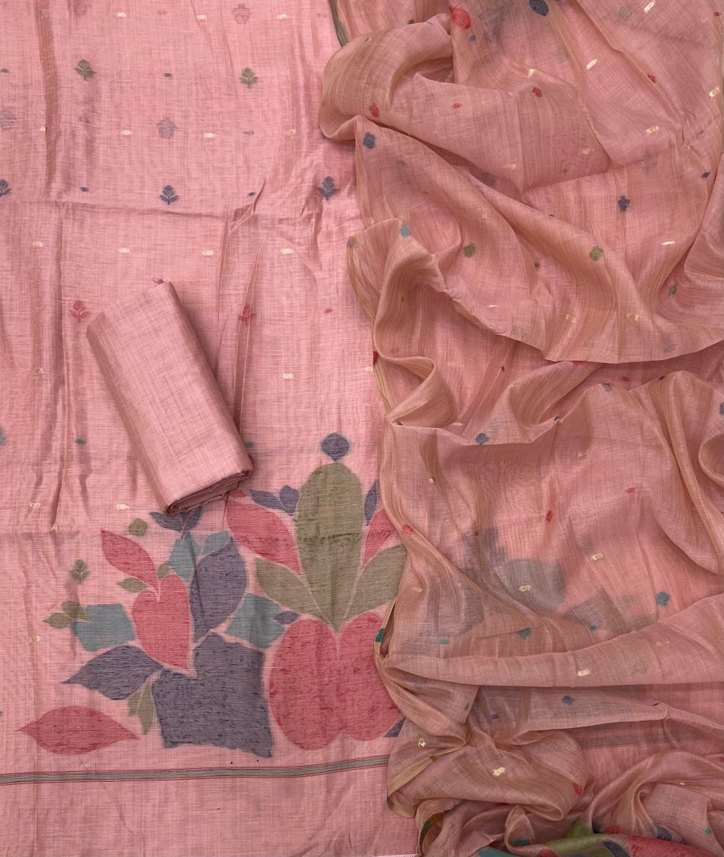 Classy Weaves Muga Cotton Silk Suit Set - Yanchi