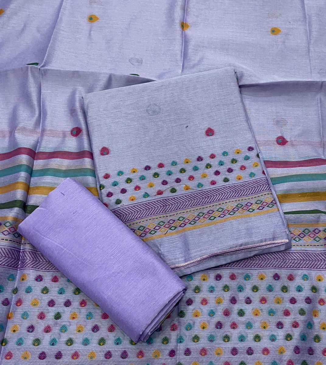 Classy Weaves Muga Cotton Silk Suit Set - Yanchi