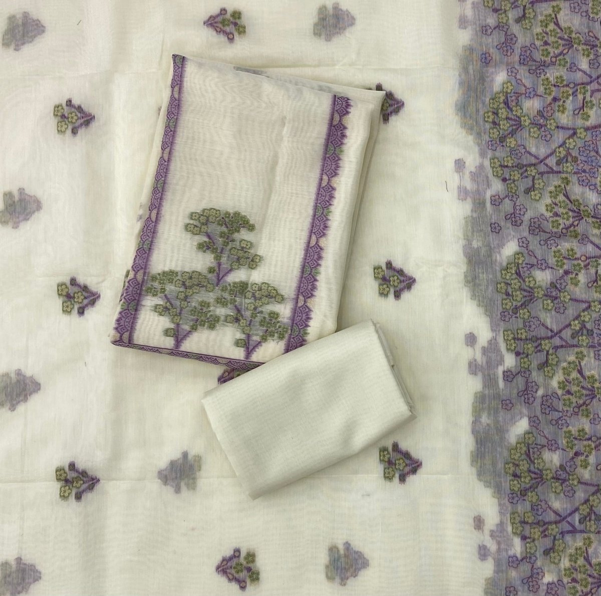 Classy Weaves Muga Cotton Silk Suit Set - Yanchi