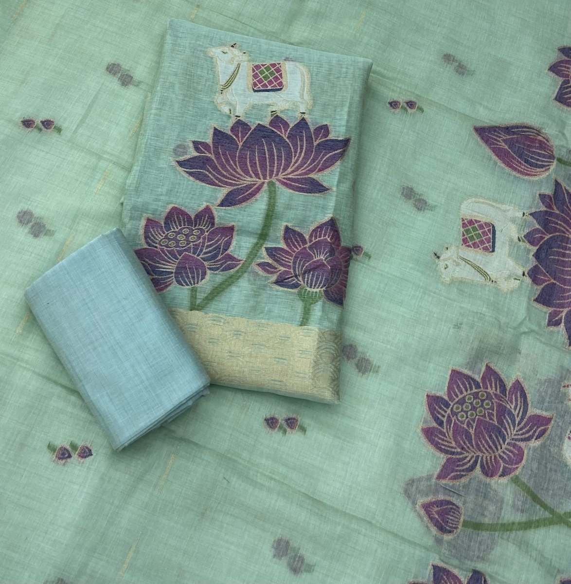 Classy Weaves Muga Cotton Silk Suit Set - Yanchi