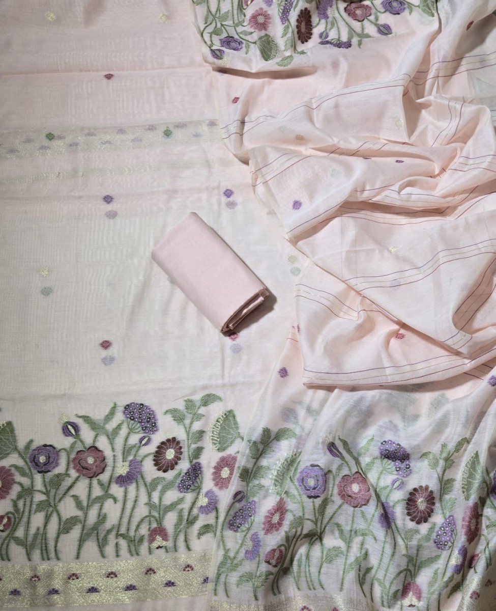 Classy Weaves Muga Cotton Silk Suit Set (2040) - Yanchi