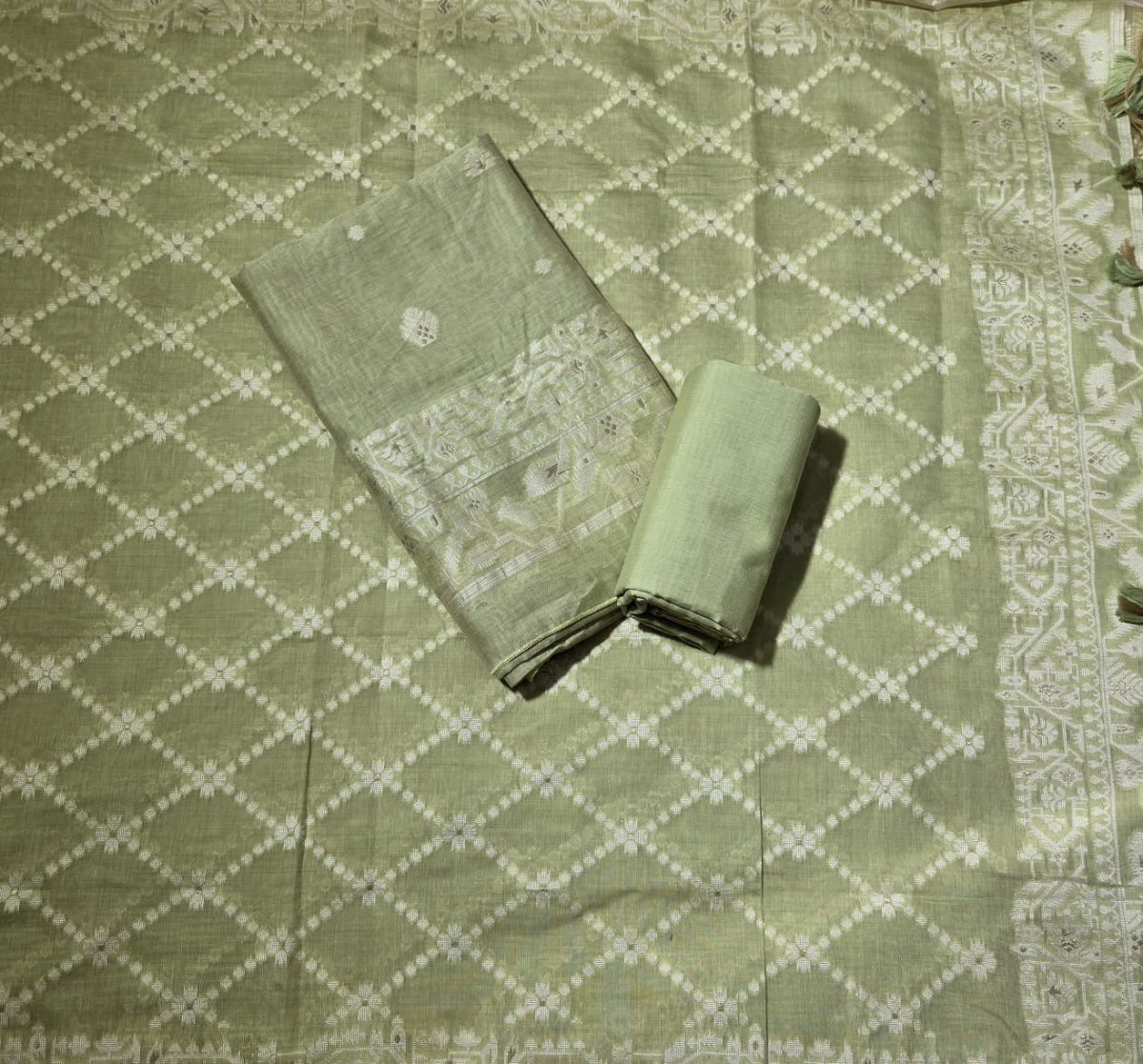 Classy Weaves Muga Cotton Silk Suit Set (2050) - Yanchi