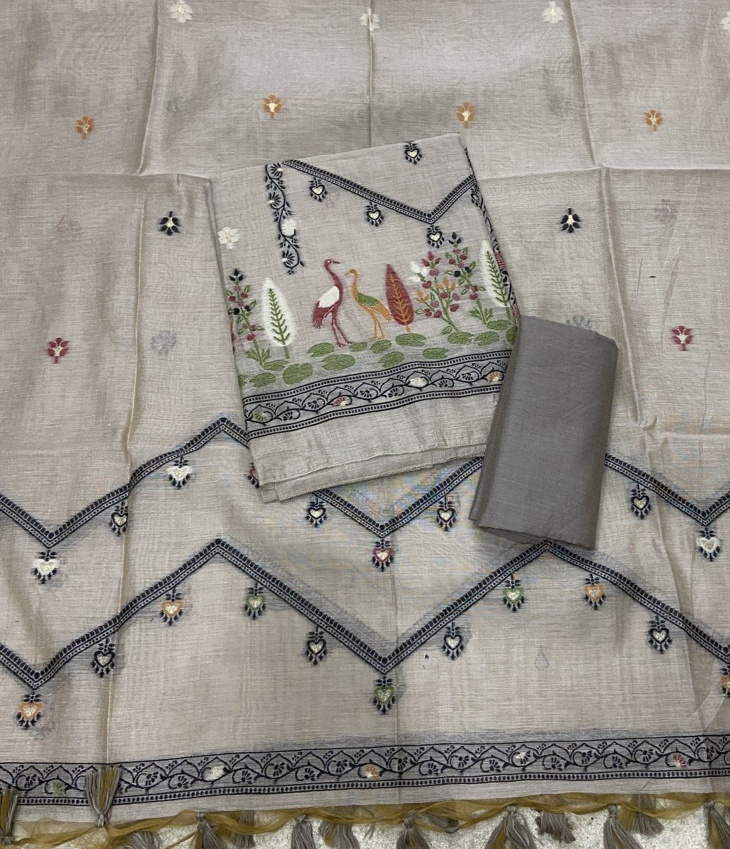 Classy Weaves Muga Cotton Silk Suit Set (2064) - Yanchi