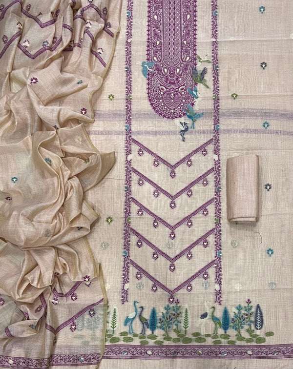 Classy Weaves Muga Cotton Silk Suit Set (2064) - Yanchi