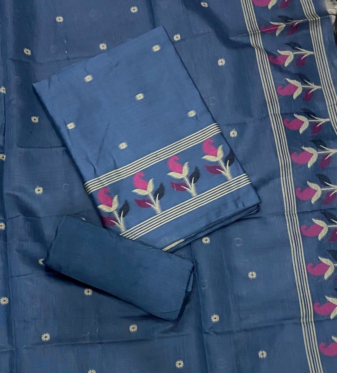 Classy Weaves Muga Cotton Silk Suit Set (2082) - Yanchi