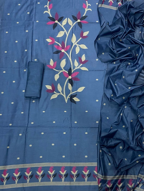 Classy Weaves Muga Cotton Silk Suit Set (2082) - Yanchi