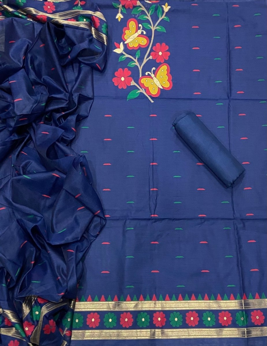 Classy Weaves Muga Cotton Silk Suit Set (2096) - Yanchi