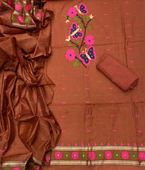 Classy Weaves Muga Cotton Silk Suit Set (2096) - Yanchi