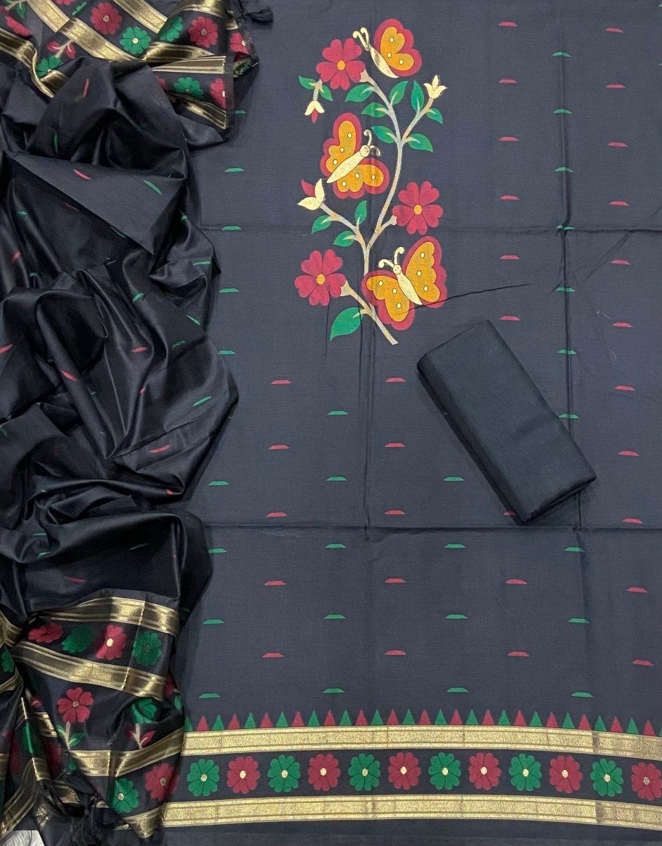 Classy Weaves Muga Cotton Silk Suit Set (2096) - Yanchi