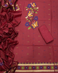 Classy Weaves Muga Cotton Silk Suit Set (2096) - Yanchi