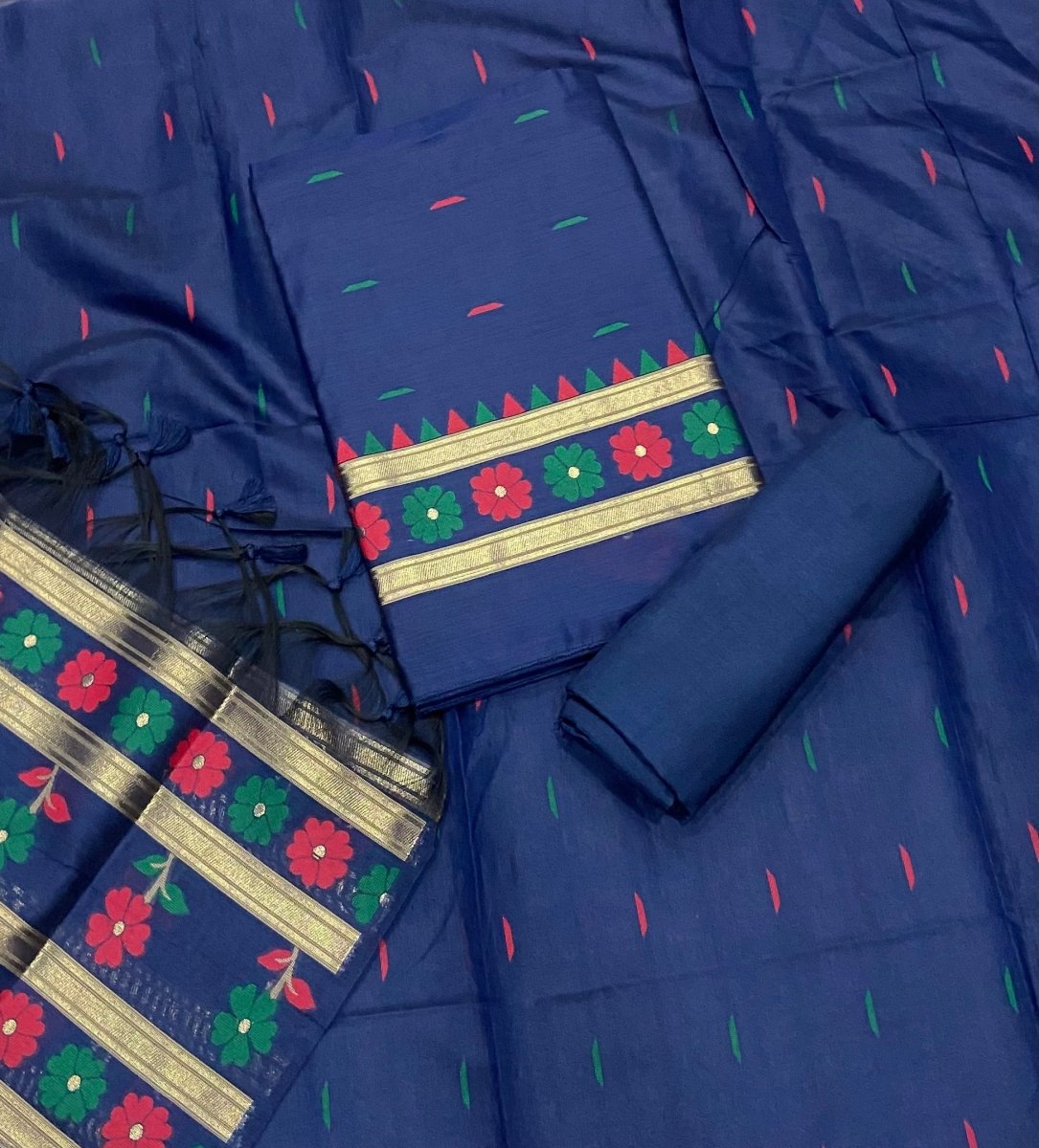 Classy Weaves Muga Cotton Silk Suit Set (2096) - Yanchi