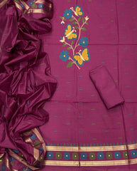 Classy Weaves Muga Cotton Silk Suit Set (2096) - Yanchi