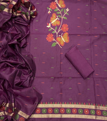 Classy Weaves Muga Cotton Silk Suit Set (2096) - Yanchi