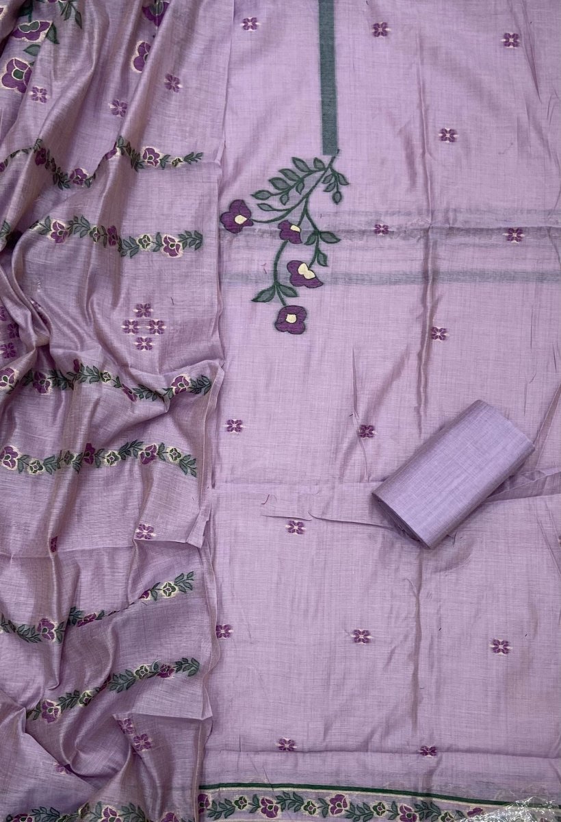 Classy Weaves Muga Cotton Silk Suit Set - Yanchi