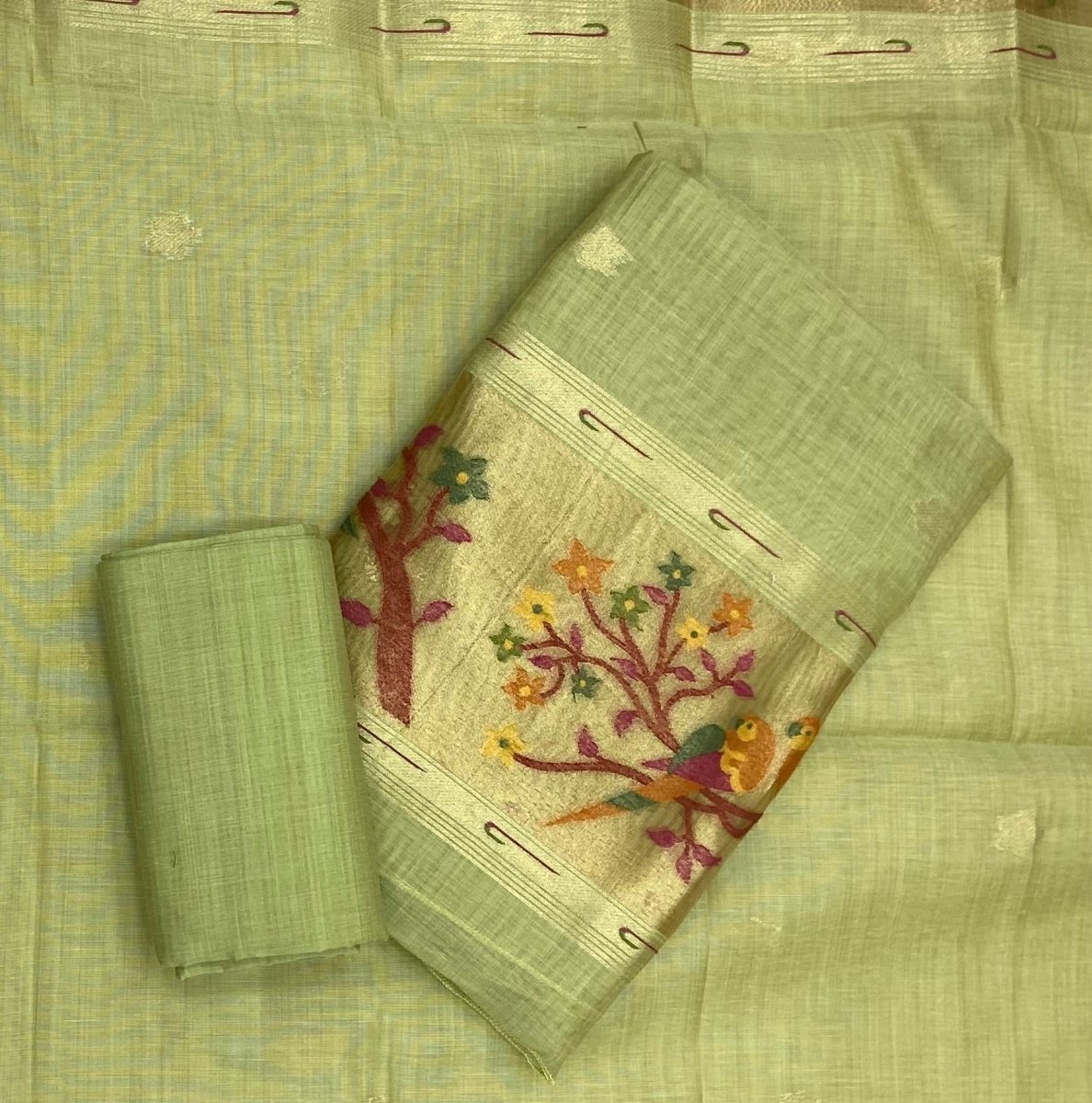 Classy Weaves Muga Cotton Silk Suit Set - Yanchi