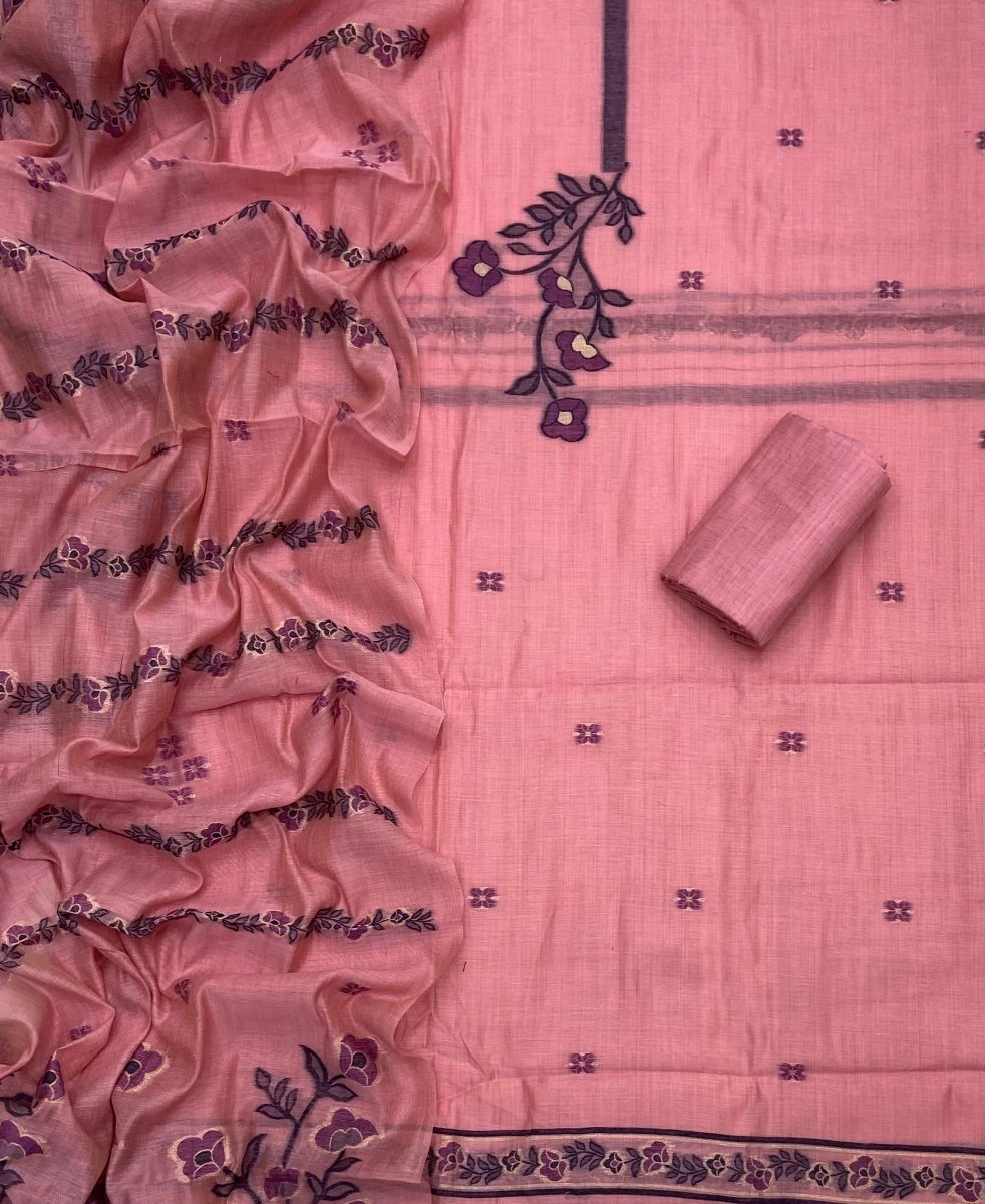 Classy Weaves Muga Cotton Silk Suit Set - Yanchi