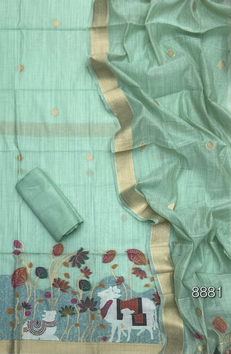 Classy Weaves Muga Cotton Silk Suit Set - Yanchi