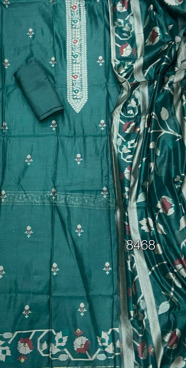 Classy Weaves Muga Cotton Silk Suit Set - Yanchi