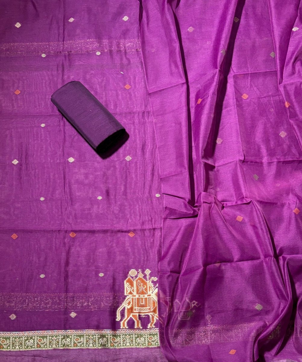 Classy Weaves Muga Cotton Silk Suit Set - Yanchi