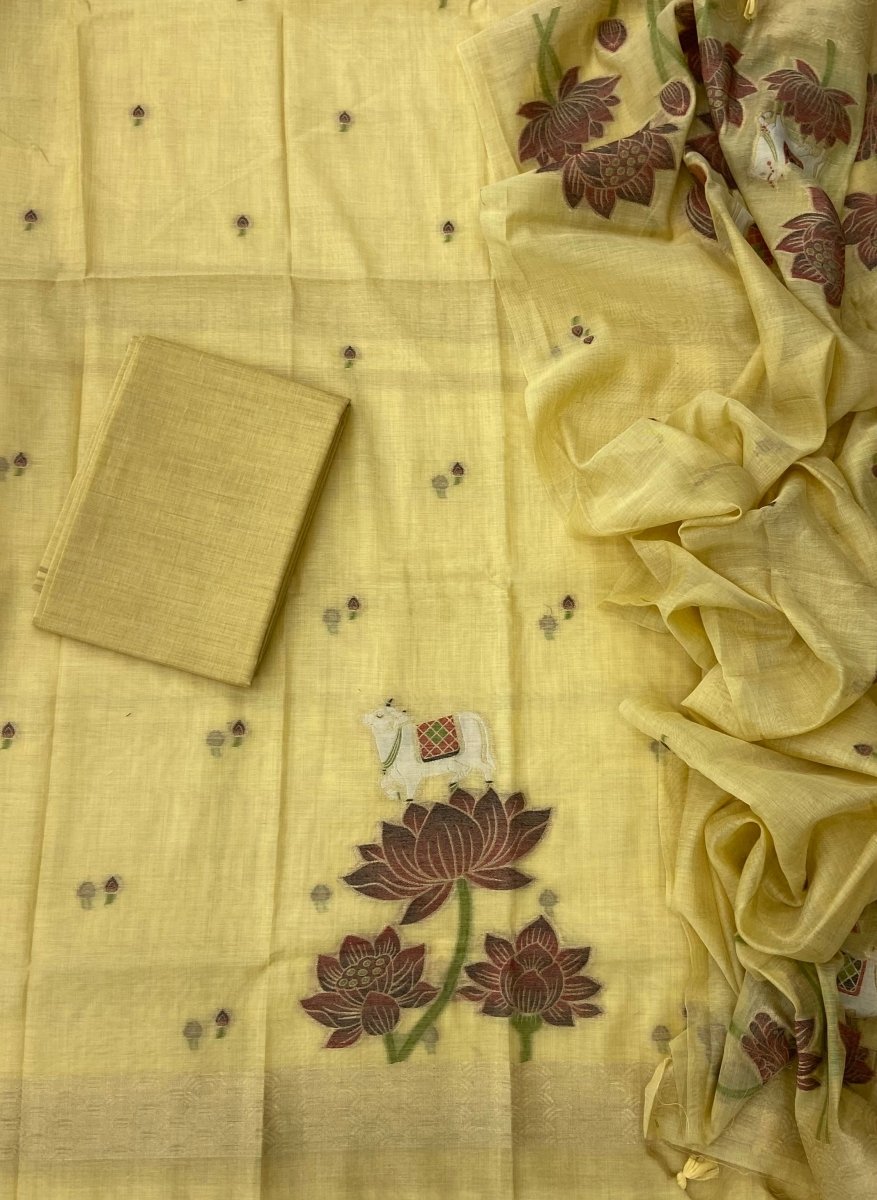 Classy Weaves Muga Cotton Silk Suit Set - Yanchi