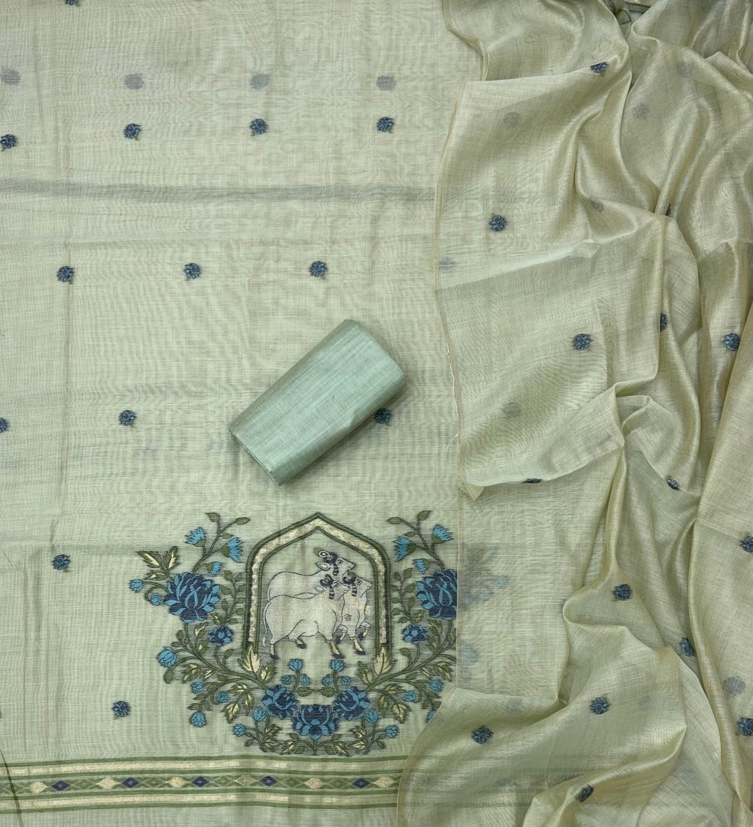 Classy Weaves Muga Cotton Silk Suit Set - Yanchi